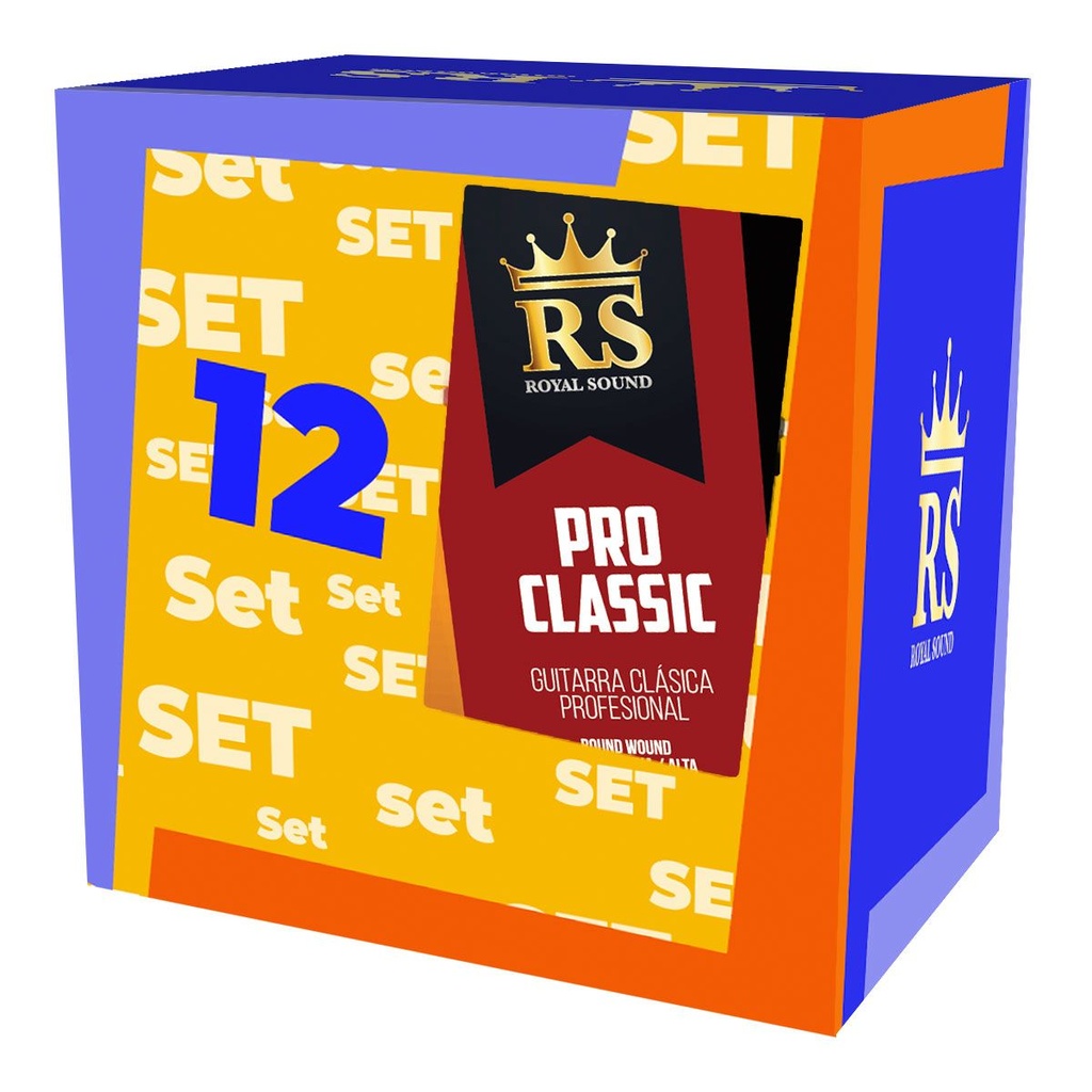 [CLS2-NP-GC-TA-S12-RS] Set 12-Clasica-RS Pro Royal Sound -Nickel Plated-Tension Media/Alta