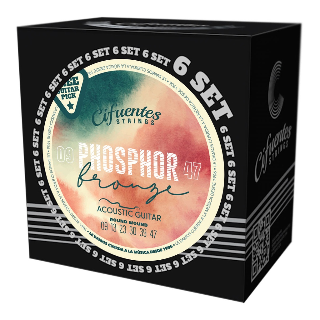 [JD9-PB-GA-9-47-S6-CS] Set 6-Acustica-09-47-Phosphor Bronze