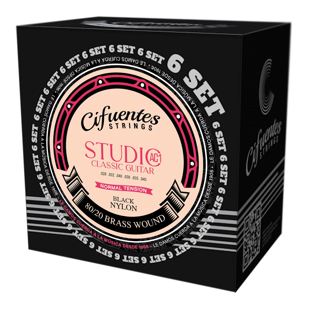 [AC1-80/20-GC-TN-S6-CS] Set 6-Clasica-Studio AC1-80/20 Brass-Normal Tension