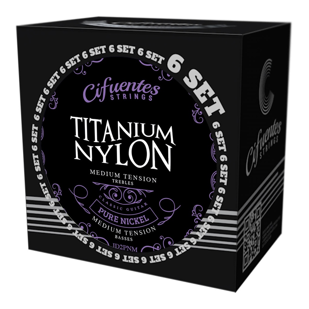 Set 6-Clasica-Titanium Nylon-Pure Nickel-Medium Tension