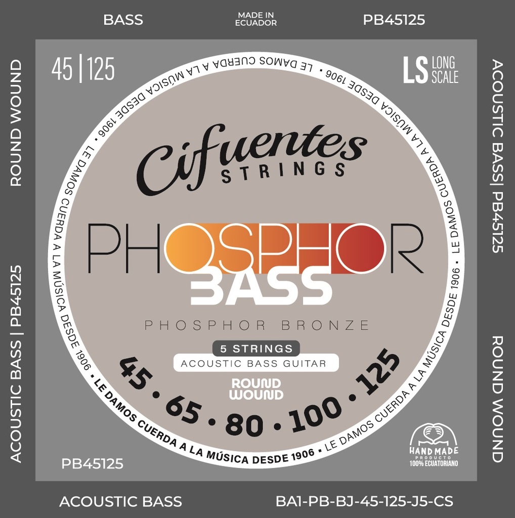 [BA1-PB-BJ-45-125-J5-CS] Juego-Bajo Acustico-BA3-45-125-Phosphor Bronze