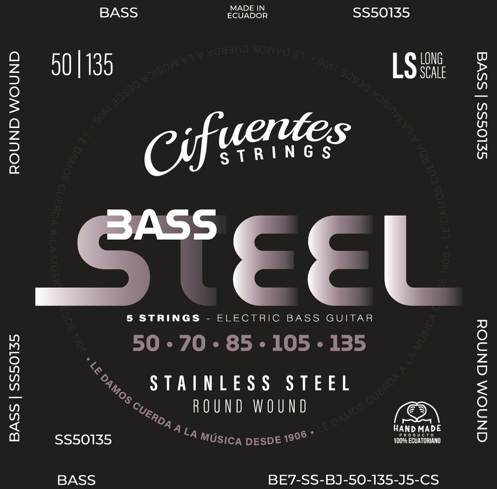 [BE7-SS-BJ-50-135-J5-CS] Juego-Bajo Electrico-BE7-50-135-Steel