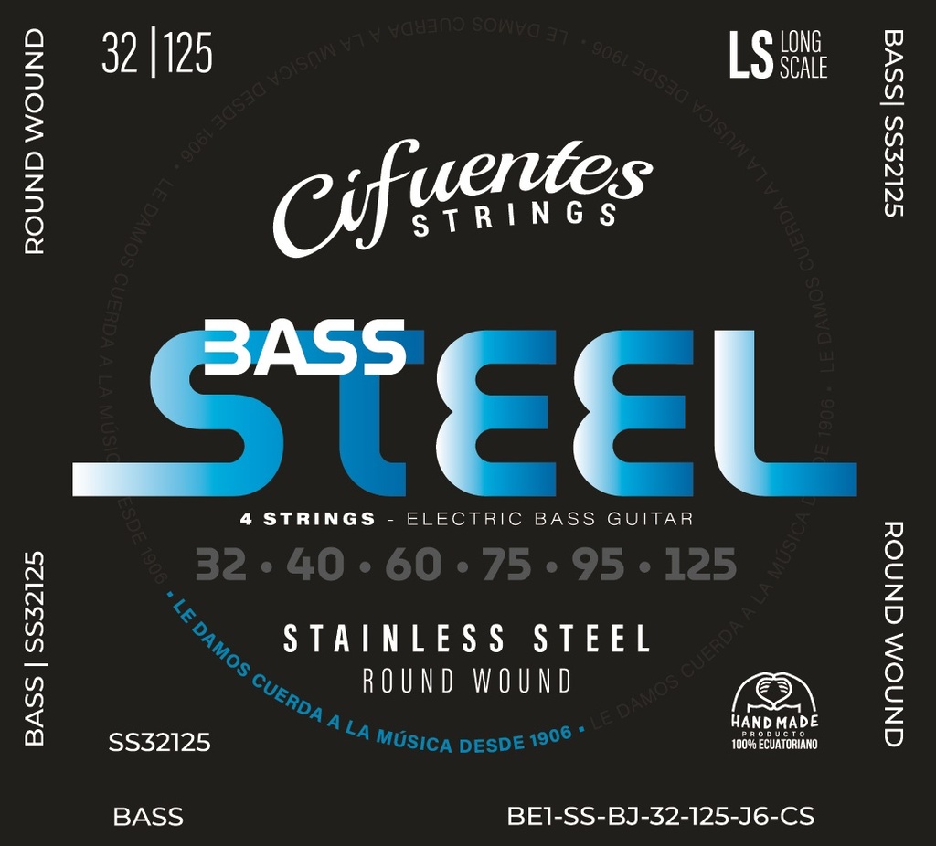 [BE1-SS-BJ-32-125-J6-CS] Juego-Bajo Electrico-BE1-32-125-Steel