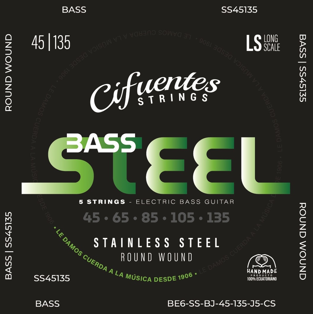 [BE6-SS-BJ-45-135-J5-CS] Juego-Bajo Electrico-BE6-45-135-Steel