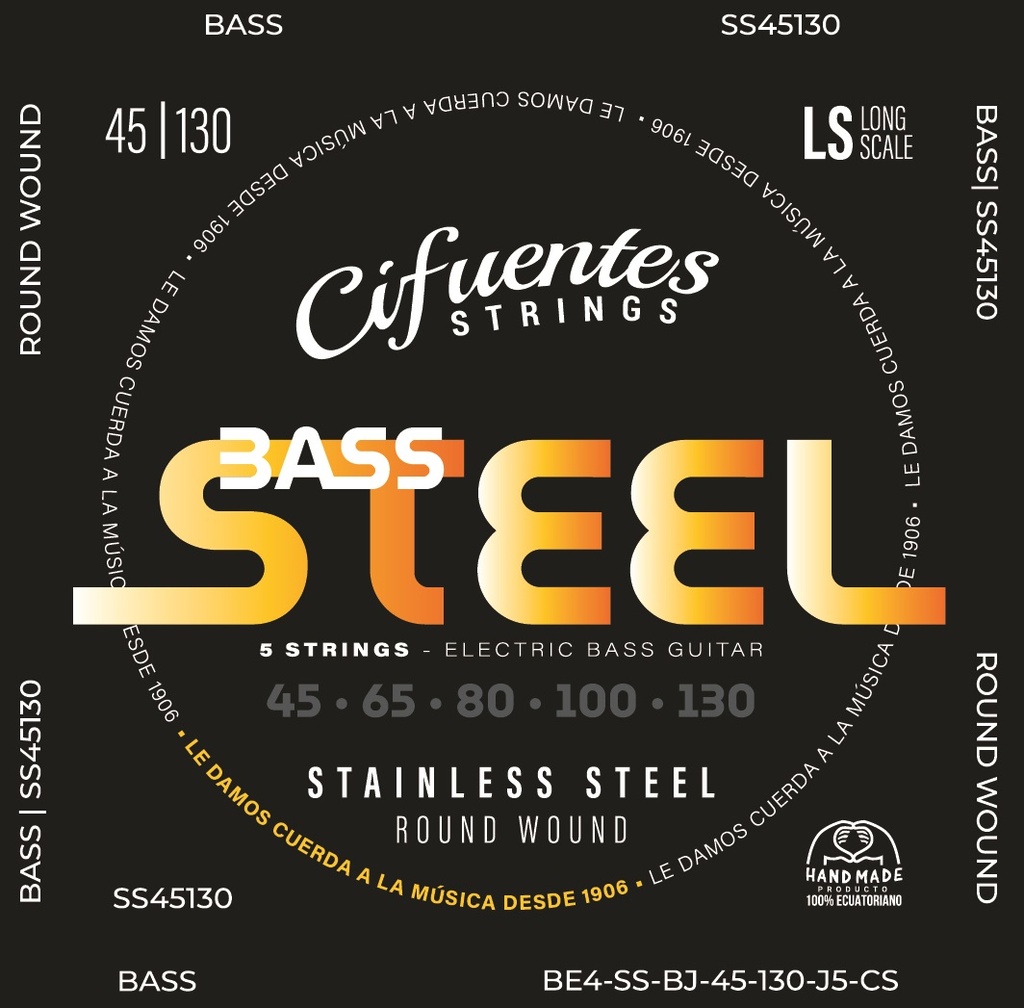 Juego-Bajo Electrico-BE4-45-130-Steel
