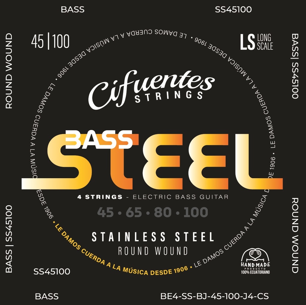 [BE4-SS-BJ-45-100-J4-CS] Juego-Bajo Electrico-BE4-45-100-Steel