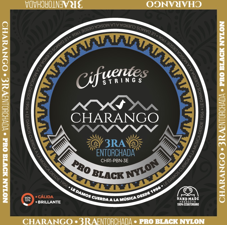 Juego-Charango-CHR1-3era Microentorchada-Pro Black Nylon