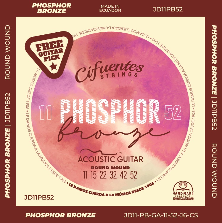 [JD11-PB-GA-11-52-J6-CS] Juego-Acustica-11-52-Phosphor Bronze