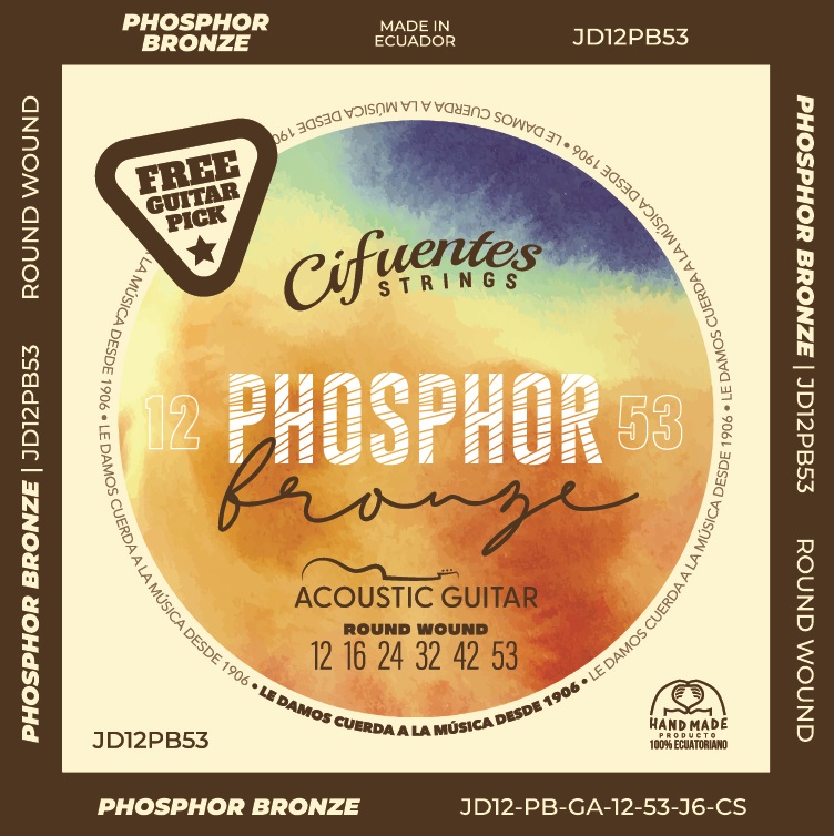 [JD12-PB-GA-12-53-J6-CS] Juego-Acustica-12-53-Phosphor Bronze