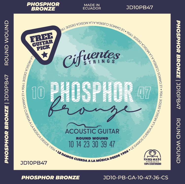 [JD10-PB-GA-10-47-J6-CS] Juego-Acustica-10-47-Phosphor Bronze