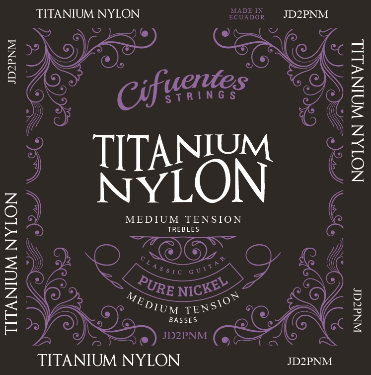 [JD2-PN-GC-TM-J6-CS] Juego-Clasica-Titanium Nylon-Pure Nickel-Medium Tension