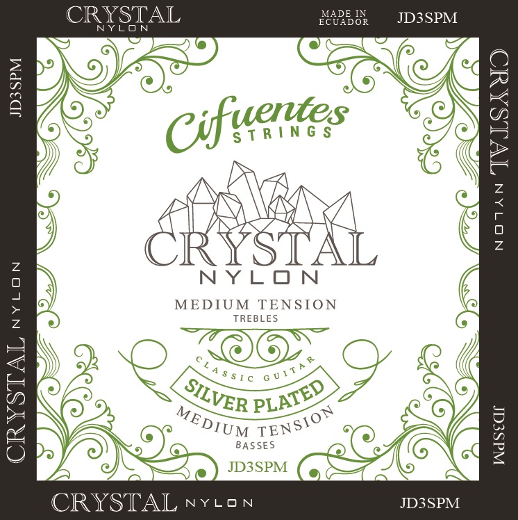 [JD3-SP-GC-TM-J6-CS] Juego-Clasica-Crystal Nylon-Silver Plated-Medium Tension