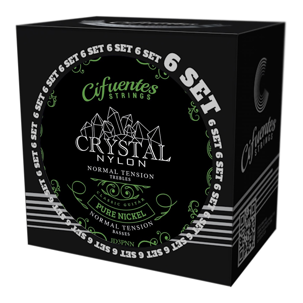 [JD3-PN-GC-TN-S6-CS] Set 6-Clasica-Crystal Nylon-Pure Nickel-Normal Tension