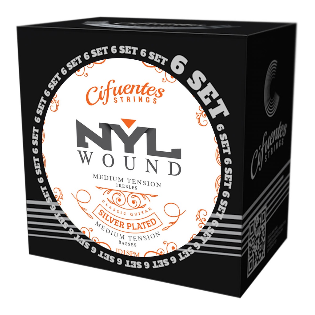Set 6-Clasica-Nylon-Wound-Silver Plated-Medium Tension