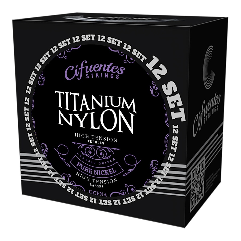 Set 12-Clasica-Titanium Nylon-Pure Nickel-High Tension