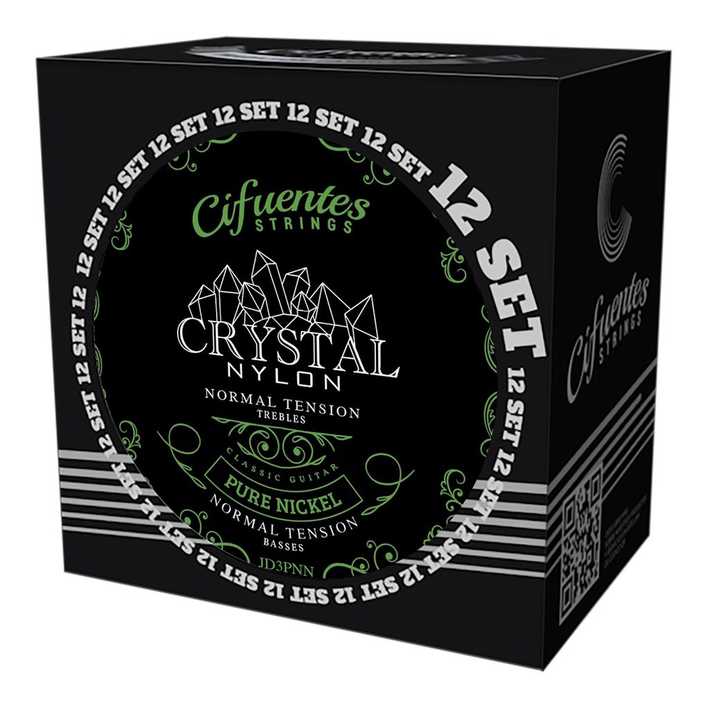 [JD3-PN-GC-TN-S12-CS] Set 12-Clasica-Crystal Nylon-Pure Nickel-Normal Tension