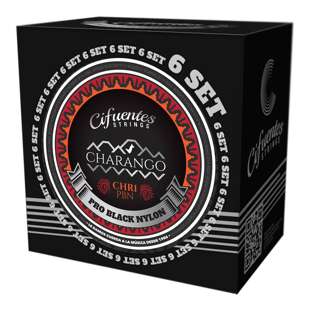 [CHR1-BN-TN-J10-S6-CS] Set 6-Charango-CHR1-TN-Black Nylon