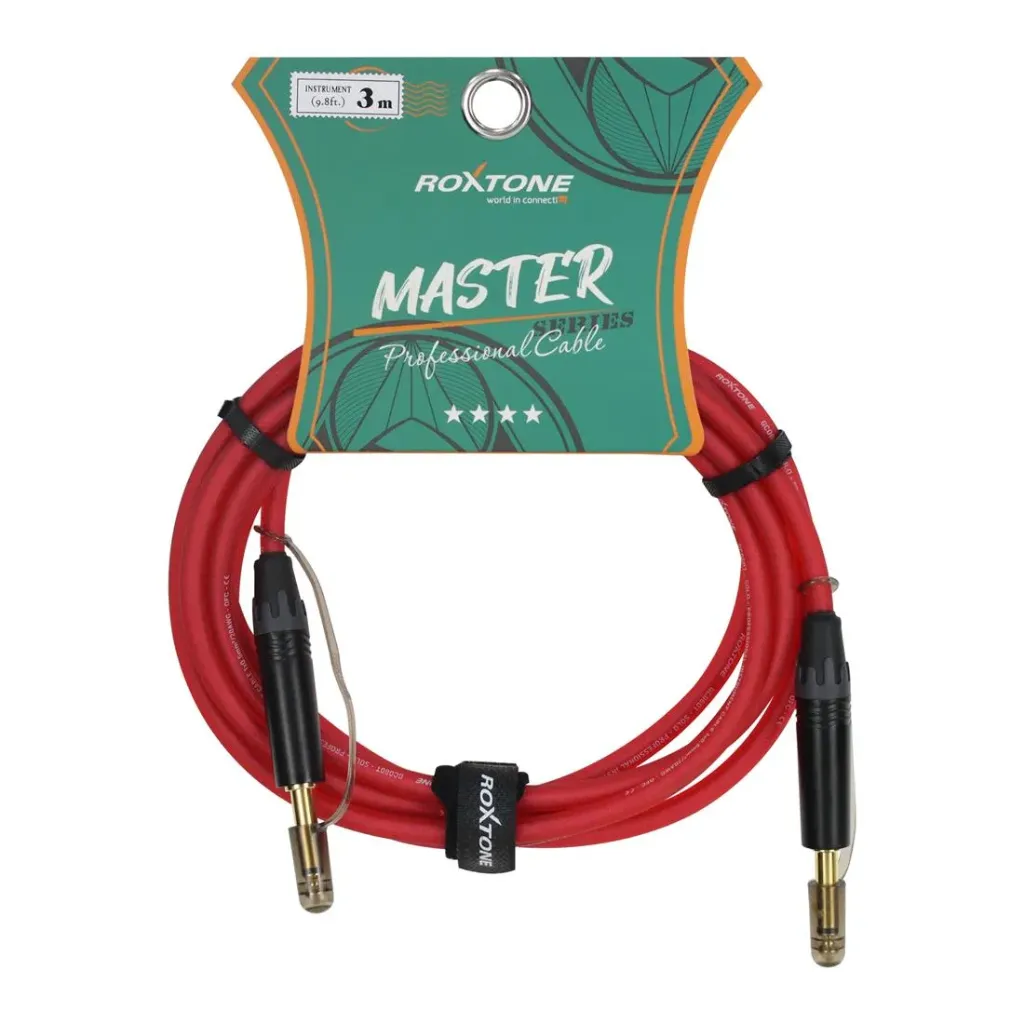 Cable Para Instrumento-1 Plug 6.3mn 3M Rojo-Roxtone