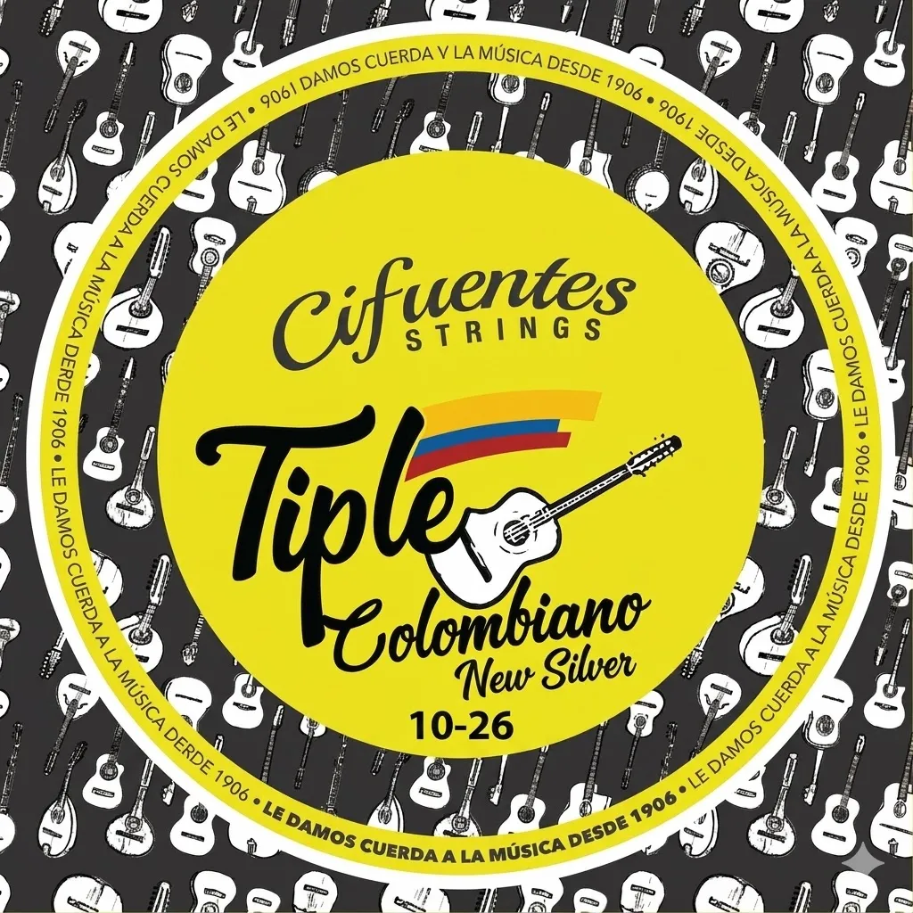 [TC1-NS-FLK-10-26-J12-CS] Juego-Tiple Colombiano-New Silver-10-26